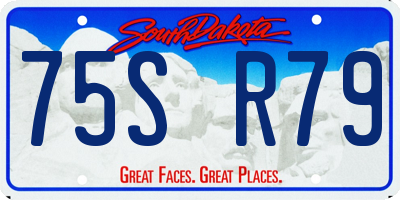 SD license plate 75SR79