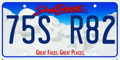 SD license plate 75SR82