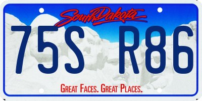 SD license plate 75SR86