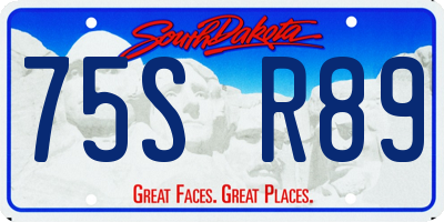 SD license plate 75SR89