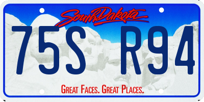 SD license plate 75SR94