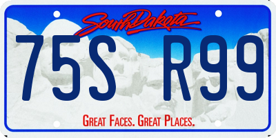 SD license plate 75SR99