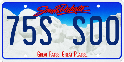 SD license plate 75SS00