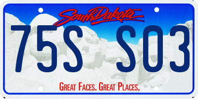 SD license plate 75SS03