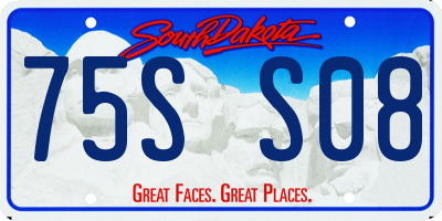 SD license plate 75SS08