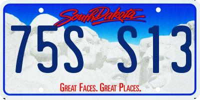 SD license plate 75SS13