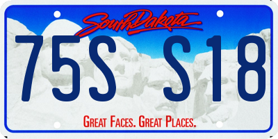 SD license plate 75SS18