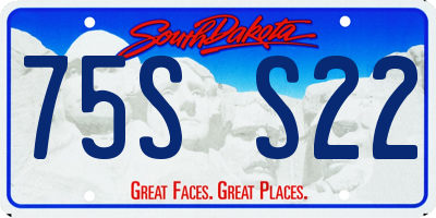 SD license plate 75SS22