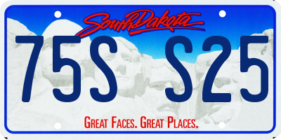 SD license plate 75SS25