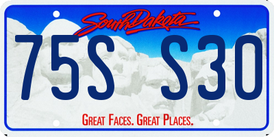 SD license plate 75SS30