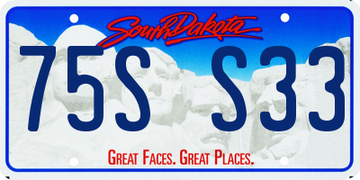 SD license plate 75SS33