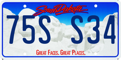 SD license plate 75SS34
