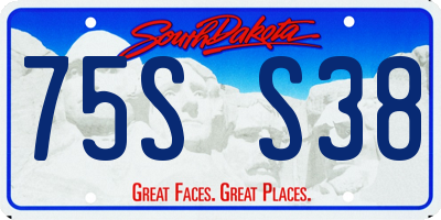 SD license plate 75SS38