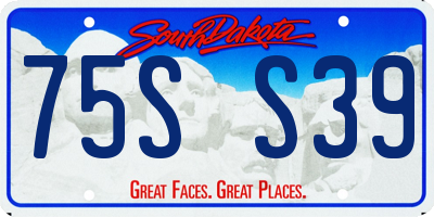 SD license plate 75SS39