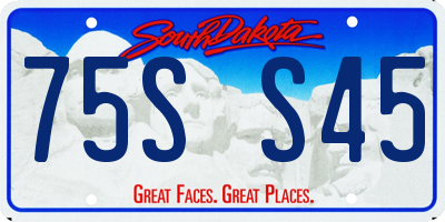 SD license plate 75SS45