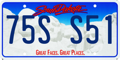 SD license plate 75SS51