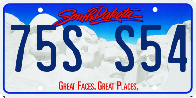 SD license plate 75SS54