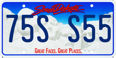 SD license plate 75SS55