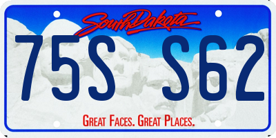 SD license plate 75SS62