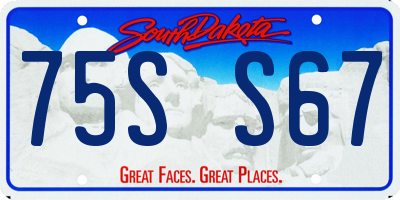 SD license plate 75SS67