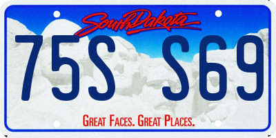 SD license plate 75SS69