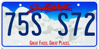 SD license plate 75SS72