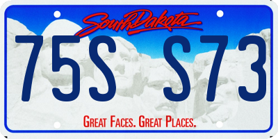 SD license plate 75SS73