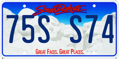 SD license plate 75SS74