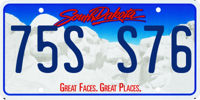 SD license plate 75SS76