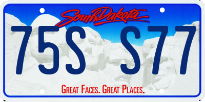 SD license plate 75SS77