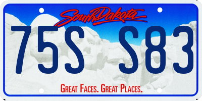 SD license plate 75SS83