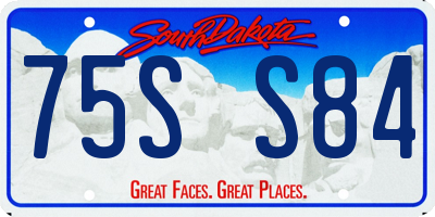SD license plate 75SS84