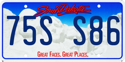 SD license plate 75SS86