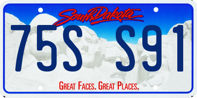SD license plate 75SS91
