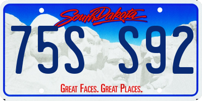 SD license plate 75SS92