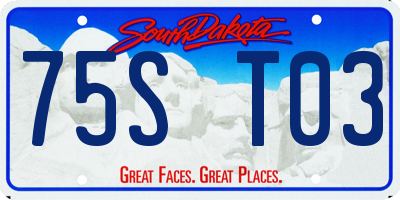 SD license plate 75ST03