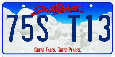 SD license plate 75ST13
