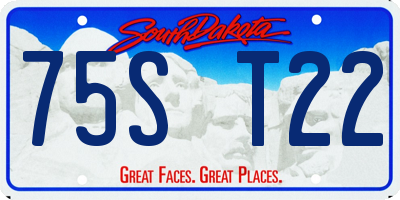 SD license plate 75ST22