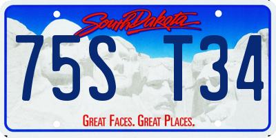 SD license plate 75ST34
