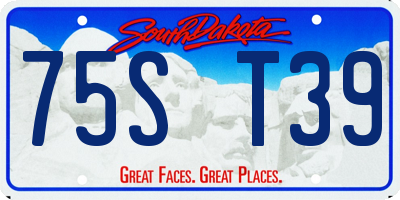 SD license plate 75ST39