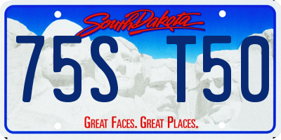 SD license plate 75ST50