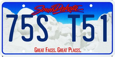 SD license plate 75ST51