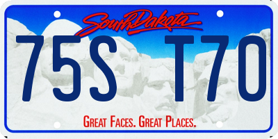 SD license plate 75ST70