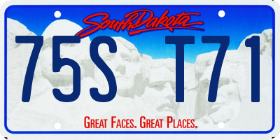 SD license plate 75ST71