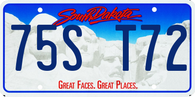 SD license plate 75ST72