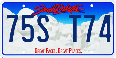 SD license plate 75ST74
