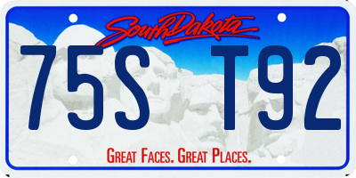 SD license plate 75ST92