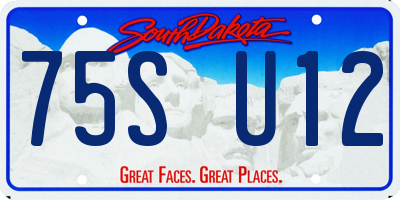 SD license plate 75SU12
