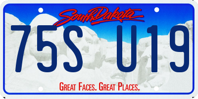 SD license plate 75SU19