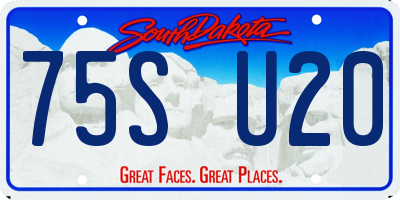 SD license plate 75SU20